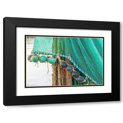 Agrigento Province-Sciacca A fishing net in the harbor of Sciacca-on the Mediterranean Sea Black Modern Wood Framed Art Print with Double Matting by Wilson, Emily