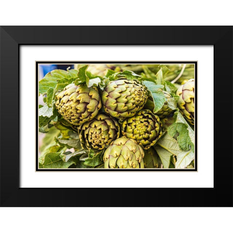 Trapani Province-Trapani Artichokes for sale at the market in Trapani Black Modern Wood Framed Art Print with Double Matting by Wilson, Emily