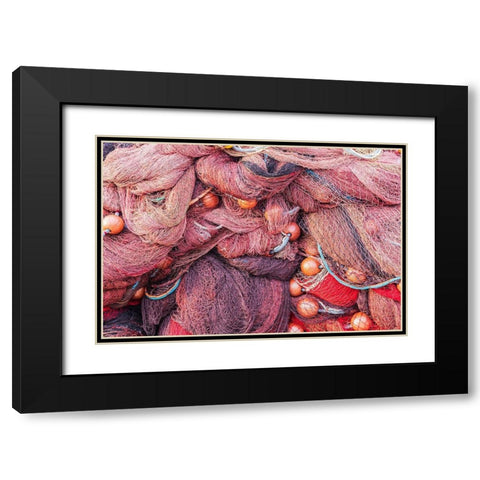 Trapani Province-Trapani Fishing nets and buoys on the docks of the harbor in Trapani Black Modern Wood Framed Art Print with Double Matting by Wilson, Emily