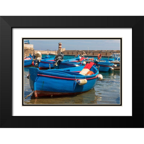 Italy-Apulia-Metropolitan City of Bari-Monopoli Porto di Monopoli Black Modern Wood Framed Art Print with Double Matting by Wilson, Emily