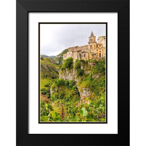 Italy-Basilicata-Province of Matera-Matera Ravine of Torrente Gravina Black Modern Wood Framed Art Print with Double Matting by Wilson, Emily