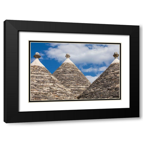 Italy-Apulia-Metropolitan City of Bari-Alberobello Trulli houses Black Modern Wood Framed Art Print with Double Matting by Wilson, Emily