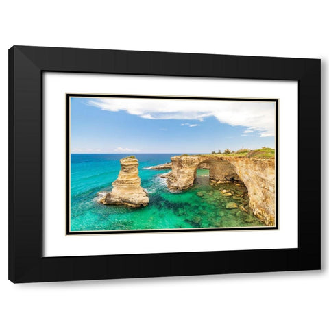 Italy-Apulia-Province of Lecce-Melendugno The Faraglioni of Torre SantAndrea Black Modern Wood Framed Art Print with Double Matting by Wilson, Emily