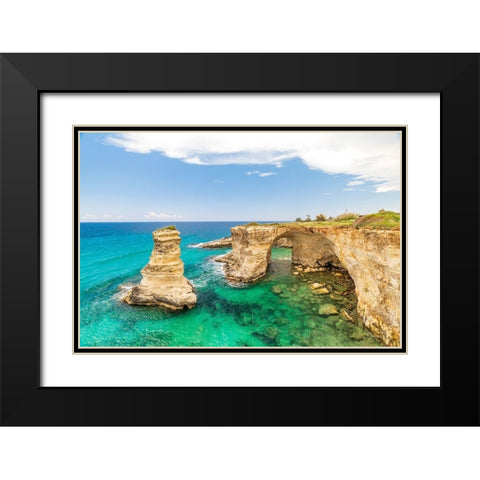 Italy-Apulia-Province of Lecce-Melendugno The Faraglioni of Torre SantAndrea Black Modern Wood Framed Art Print with Double Matting by Wilson, Emily