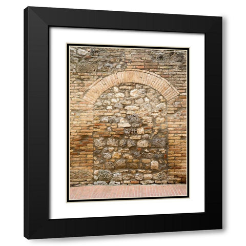 Italy-Chianti Old doorway that has been closed off with stone in the town of San Gimignano Black Modern Wood Framed Art Print with Double Matting by Eggers, Julie
