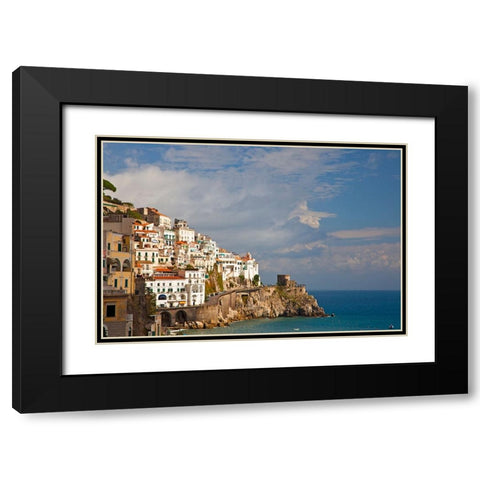 Italy-Amalfi The beautiful view of the coastal town of Amalfi on the Gulf of Salerno Black Modern Wood Framed Art Print with Double Matting by Eggers, Julie