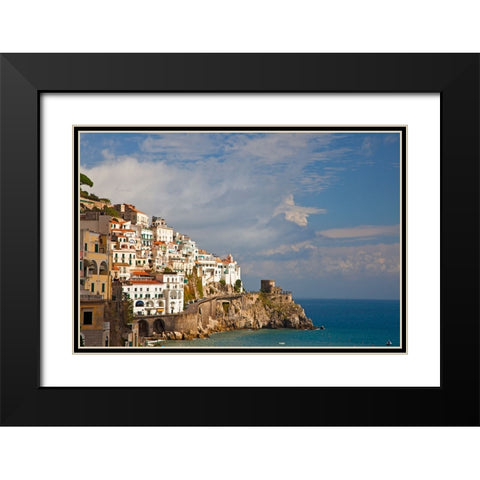 Italy-Amalfi The beautiful view of the coastal town of Amalfi on the Gulf of Salerno Black Modern Wood Framed Art Print with Double Matting by Eggers, Julie