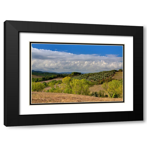 Italy-Tuscany Tuscan landscape Black Modern Wood Framed Art Print with Double Matting by Eggers, Julie