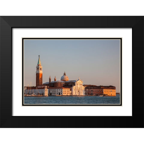 Italy-Venice Evening light on the San Giorgio Maggiore Church-a 16th Century Benedictine Church Black Modern Wood Framed Art Print with Double Matting by Eggers, Julie