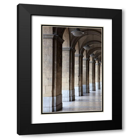 Italy-Tuscany-Pisa Vertical shot of a hallway in the streets of Pisa Black Modern Wood Framed Art Print with Double Matting by Eggers, Julie