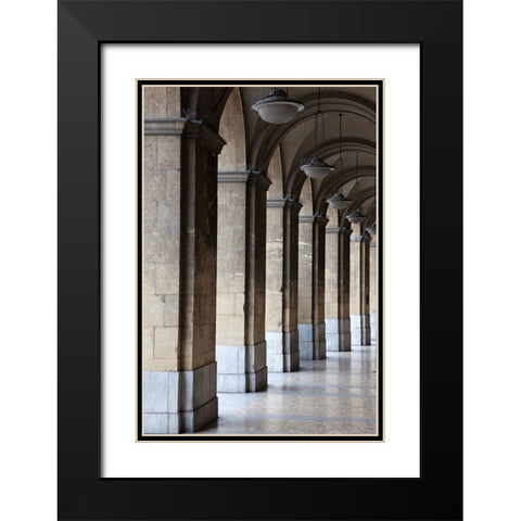 Italy-Tuscany-Pisa Vertical shot of a hallway in the streets of Pisa Black Modern Wood Framed Art Print with Double Matting by Eggers, Julie