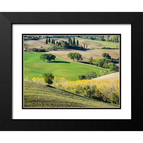 Italy-Tuscany Tuscan landscape Black Modern Wood Framed Art Print with Double Matting by Eggers, Julie