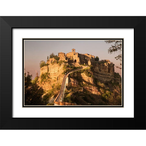 Civita de Bagnoregio-Italy Black Modern Wood Framed Art Print with Double Matting by Ford, John