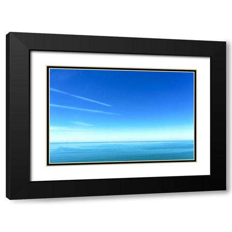 Italy-Tuscany-Torre del Lago Puccini-Tyrrenian-Mediterranean Sea Black Modern Wood Framed Art Print with Double Matting by Molinari, Michele