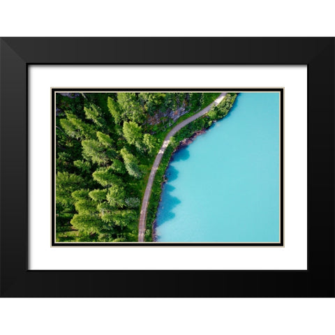 Italy-Stelvio National Park-Val Martello (Martello Valley) artificial lake Black Modern Wood Framed Art Print with Double Matting by Molinari, Michele
