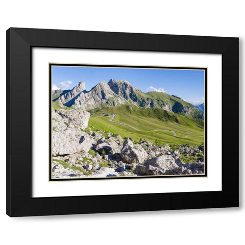 Dolomites at Passo Giau View towards Monte Cernera and Monte Mondeval  Black Modern Wood Framed Art Print with Double Matting by Zwick, Martin