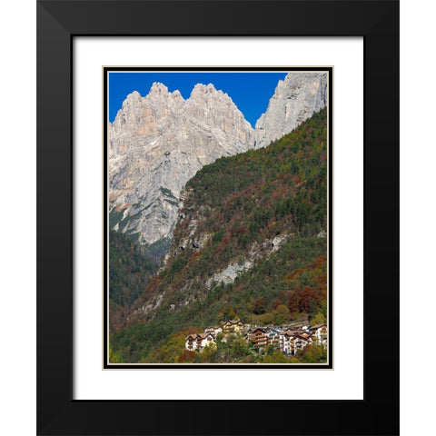 Molveno at lake Lago di Molveno in the Dolomiti di Brenta Italy-Trentino Black Modern Wood Framed Art Print with Double Matting by Zwick, Martin