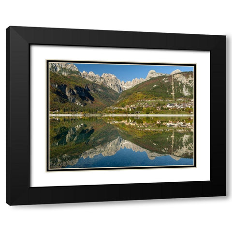 Molveno at lake Lago di Molveno in the Dolomiti di Brenta  Italy-Trentino Black Modern Wood Framed Art Print with Double Matting by Zwick, Martin