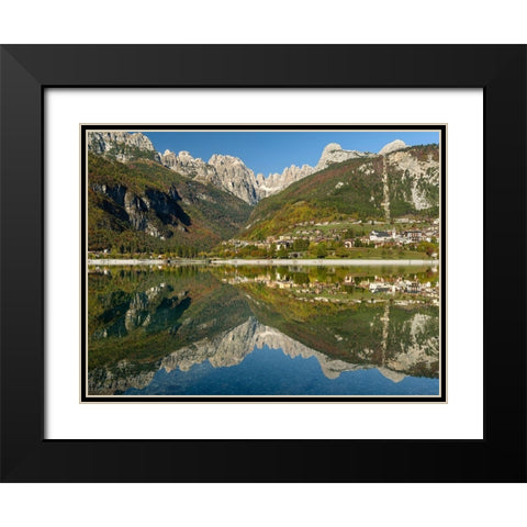 Molveno at lake Lago di Molveno in the Dolomiti di Brenta  Italy-Trentino Black Modern Wood Framed Art Print with Double Matting by Zwick, Martin