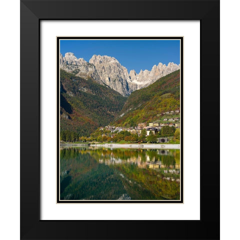 Molveno at lake Lago di Molveno in the Dolomiti di Brenta  Italy-Trentino Black Modern Wood Framed Art Print with Double Matting by Zwick, Martin