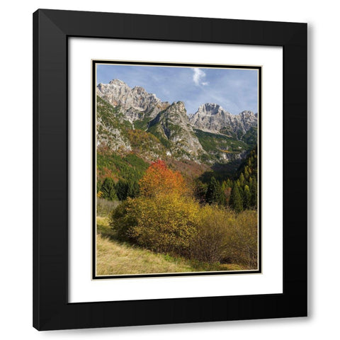 Peaks of Dolomiti di Brenta high above Val dAlgone Dolomiti di Brenta  Italy-Trentino Black Modern Wood Framed Art Print with Double Matting by Zwick, Martin