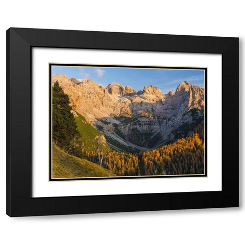 Peaks of Dolomiti di Brenta high above Val dAgola Dolomiti di Brenta  Italy-Trentino Black Modern Wood Framed Art Print with Double Matting by Zwick, Martin