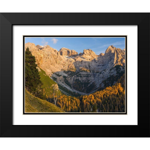 Peaks of Dolomiti di Brenta high above Val dAgola Dolomiti di Brenta  Italy-Trentino Black Modern Wood Framed Art Print with Double Matting by Zwick, Martin
