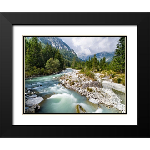 River Sarca-Val di Genova in the Parco Naturale Adamello-Brenta-Trentino-Italy-Val Rendena Black Modern Wood Framed Art Print with Double Matting by Zwick, Martin