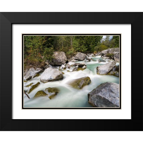 River Sarca-Val di Genova in the Parco Naturale Adamello-Brenta-Trentino-Italy-Val Rendena Black Modern Wood Framed Art Print with Double Matting by Zwick, Martin