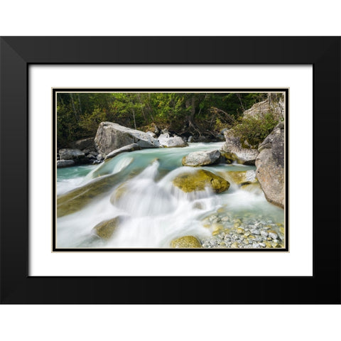 River Sarca-Val di Genova in the Parco Naturale Adamello-Brenta-Trentino-Italy-Val Rendena Black Modern Wood Framed Art Print with Double Matting by Zwick, Martin