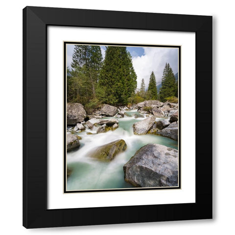 River Sarca-Val di Genova in the Parco Naturale Adamello-Brenta-Trentino-Italy-Val Rendena Black Modern Wood Framed Art Print with Double Matting by Zwick, Martin