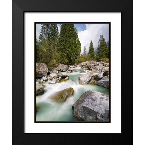 River Sarca-Val di Genova in the Parco Naturale Adamello-Brenta-Trentino-Italy-Val Rendena Black Modern Wood Framed Art Print with Double Matting by Zwick, Martin