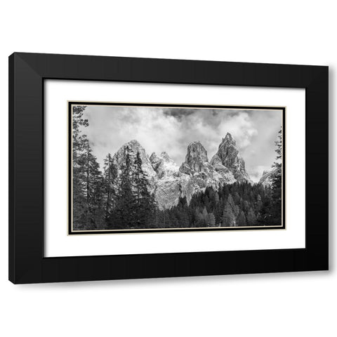 Tschamin Valley-Valle di Ciamin-in the Rosengarten-Catinaccio mountain range The dolomites are list Black Modern Wood Framed Art Print with Double Matting by Zwick, Martin