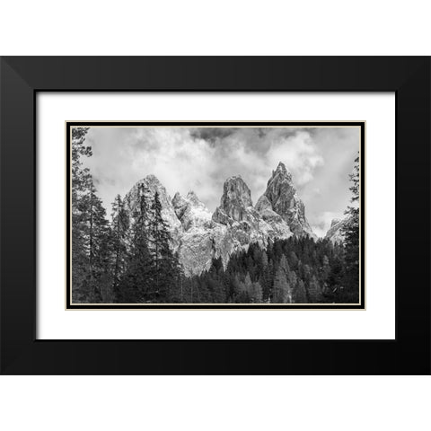 Tschamin Valley-Valle di Ciamin-in the Rosengarten-Catinaccio mountain range The dolomites are list Black Modern Wood Framed Art Print with Double Matting by Zwick, Martin