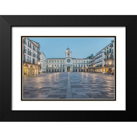 Italy-Padua-Piazza dei Signori Black Modern Wood Framed Art Print with Double Matting by Tilley, Rob