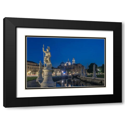 Italy-Padua-Prato della Valle-This square is the largest in Italy and features an elliptical canal Black Modern Wood Framed Art Print with Double Matting by Tilley, Rob