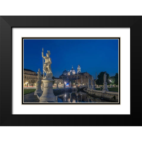 Italy-Padua-Prato della Valle-This square is the largest in Italy and features an elliptical canal Black Modern Wood Framed Art Print with Double Matting by Tilley, Rob
