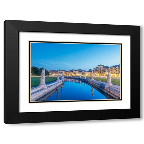 Italy-Padua-Prato della Valle-This square is the largest in Italy and features an elliptical canal Black Modern Wood Framed Art Print with Double Matting by Tilley, Rob