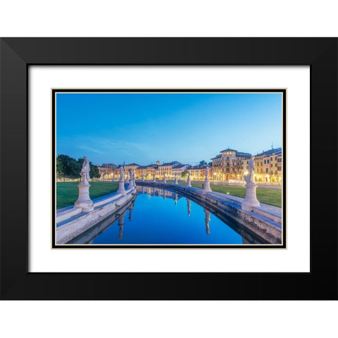 Italy-Padua-Prato della Valle-This square is the largest in Italy and features an elliptical canal Black Modern Wood Framed Art Print with Double Matting by Tilley, Rob