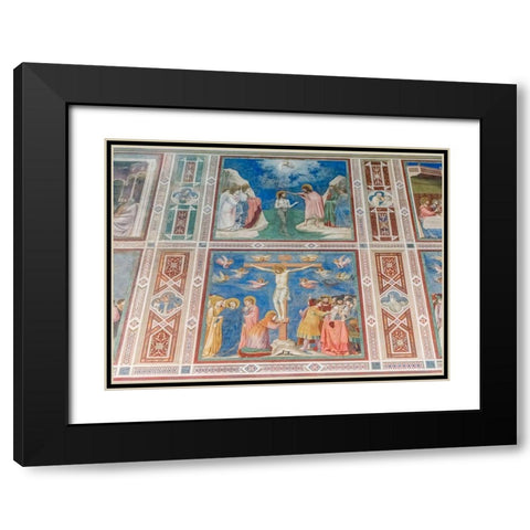 Italy-Padua-Scrovegni Chapel with frescoes painted by Giotto in the 14th century Black Modern Wood Framed Art Print with Double Matting by Tilley, Rob