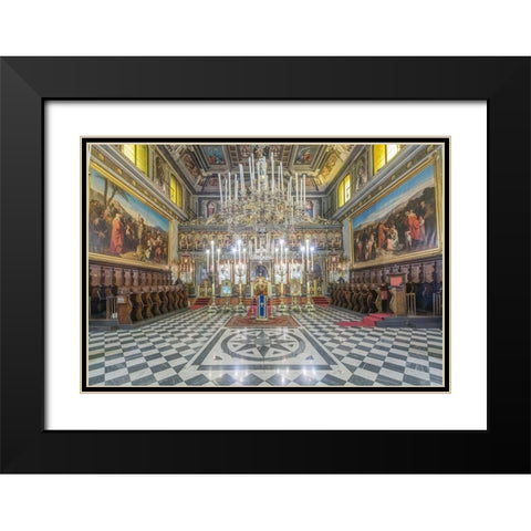 Italy-Trieste-Greek Orthodox Church Interior Black Modern Wood Framed Art Print with Double Matting by Tilley, Rob