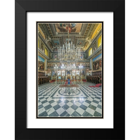 Italy-Trieste-Greek Orthodox Church Interior Black Modern Wood Framed Art Print with Double Matting by Tilley, Rob