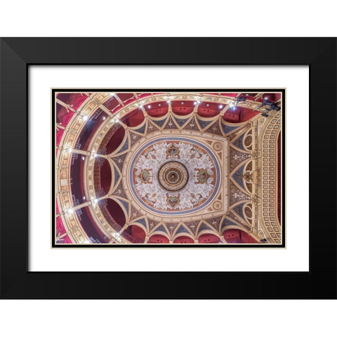 Italy-Trieste-Teatro Verdi Ceiling Black Modern Wood Framed Art Print with Double Matting by Tilley, Rob