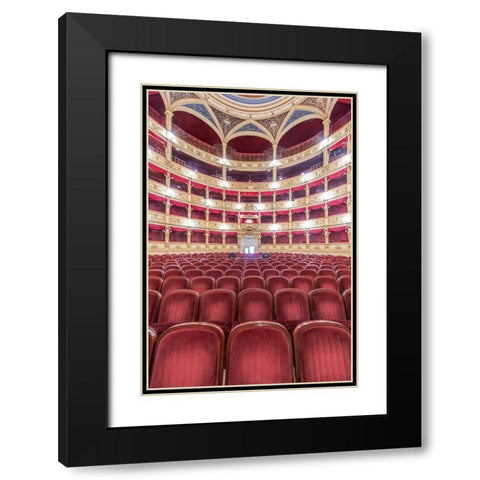 Italy-Trieste-Teatro Verdi Interior Black Modern Wood Framed Art Print with Double Matting by Tilley, Rob