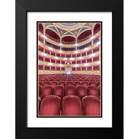 Italy-Trieste-Teatro Verdi Interior Black Modern Wood Framed Art Print with Double Matting by Tilley, Rob