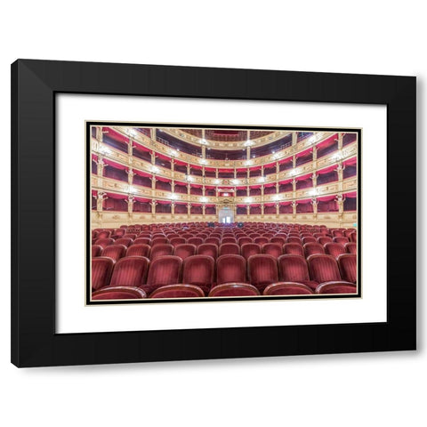 Italy-Trieste-Teatro Verdi Interior Black Modern Wood Framed Art Print with Double Matting by Tilley, Rob