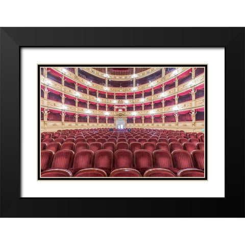 Italy-Trieste-Teatro Verdi Interior Black Modern Wood Framed Art Print with Double Matting by Tilley, Rob