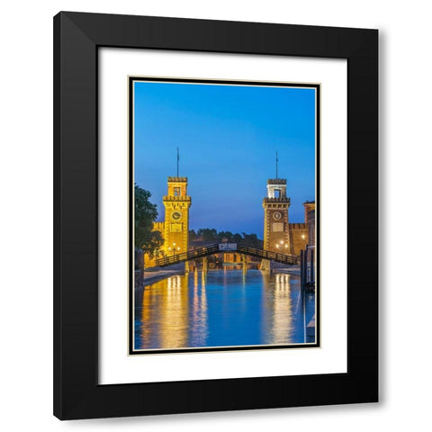 Italy-Venice Arsenal-This area was a shipyard which produced all of the ships in the Venetian navy Black Modern Wood Framed Art Print with Double Matting by Tilley, Rob