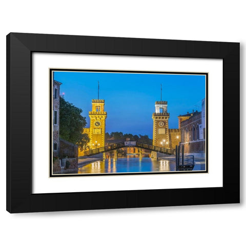 Italy-Venice Arsenal-This area was a shipyard which produced all of the ships in the Venetian navy Black Modern Wood Framed Art Print with Double Matting by Tilley, Rob