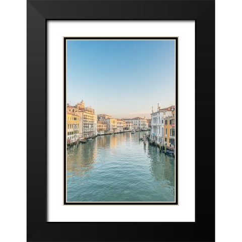 Italy-Venice Grand Canal from Academia Bridge Black Modern Wood Framed Art Print with Double Matting by Tilley, Rob